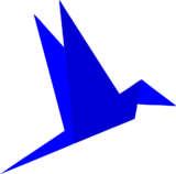 origami bird blue