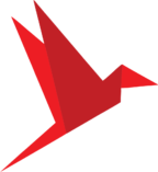 origami bird red